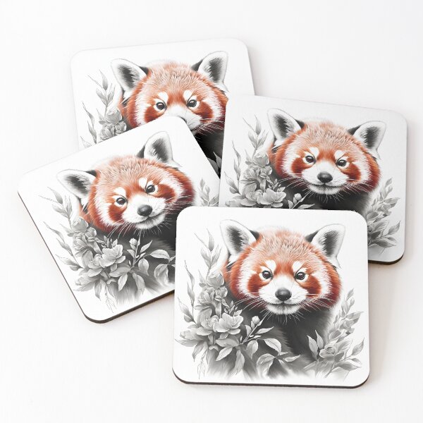 Item preview, Black and white Red Panda pencil drawing designed and sold by Pencil-Art.