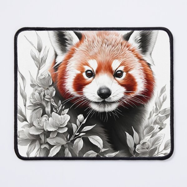 Item preview, Black and white Red Panda pencil drawing designed and sold by Pencil-Art.