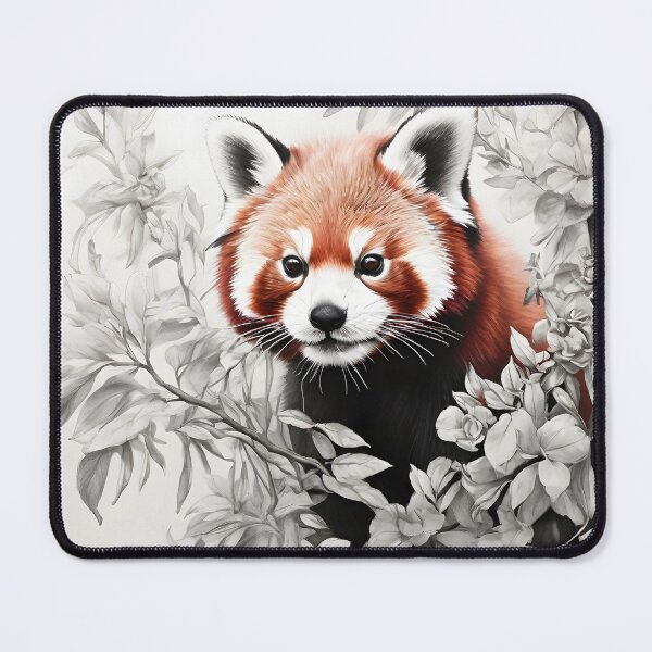 Item preview, Black and white Red Panda pencil drawing designed and sold by Pencil-Art.