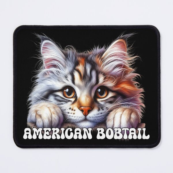 Item preview, American Bobtail Peeking Cat, designed and sold by quiltsncatitude.