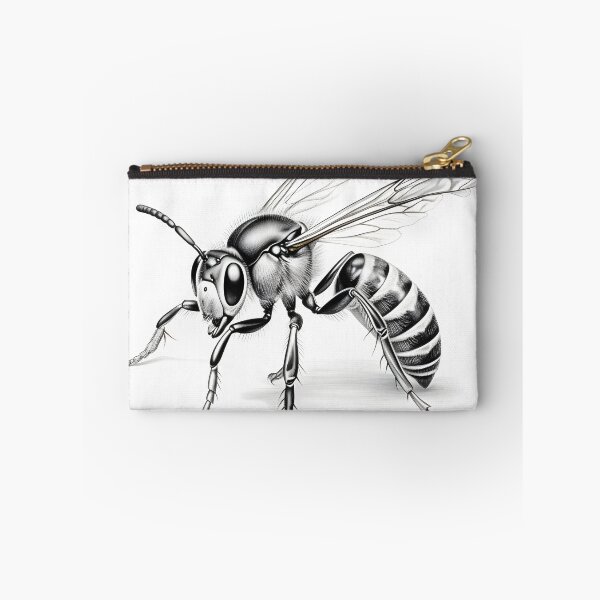Item preview, Black and white wasp pencil drawing designed and sold by Pencil-Art.