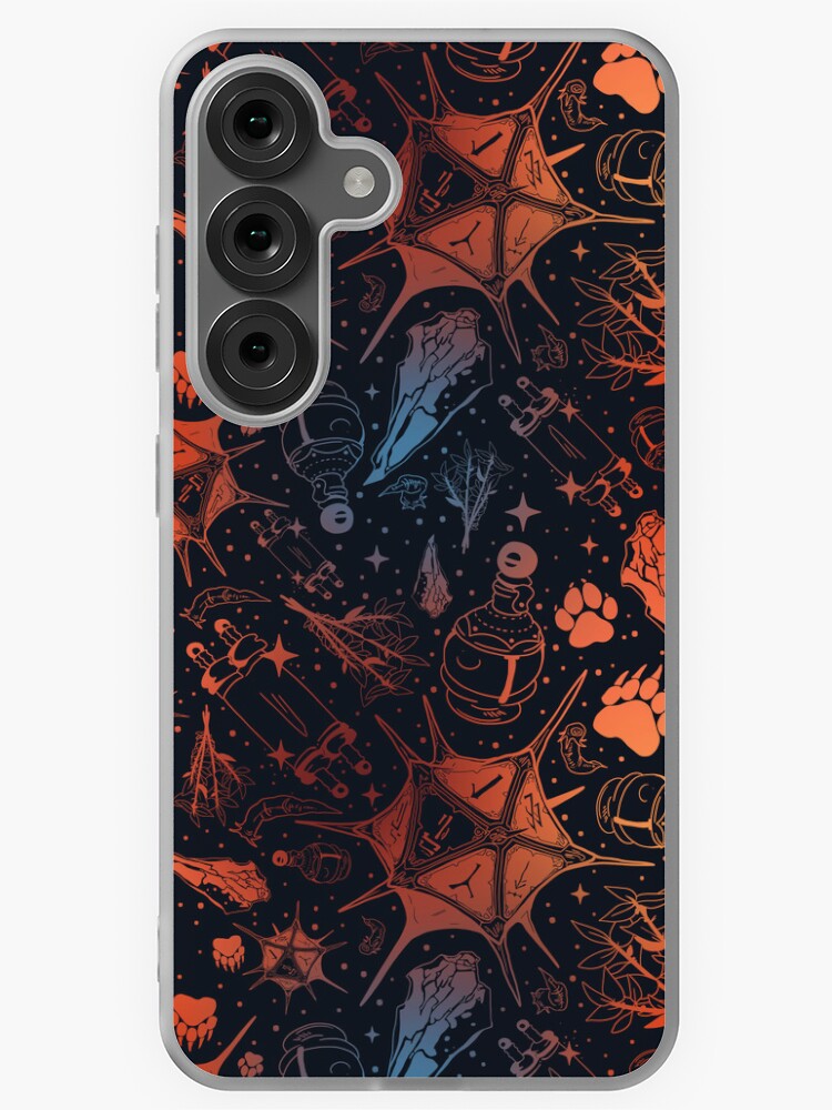Thumbnail 1 of 4, Samsung Galaxy Phone Case, BG3 Pattern [red & blue ver.] Astarion Shadowheart Druid Potion Netherstone Worm Parasite Scroll DnD Gaming designed and sold by SugaredTea.
