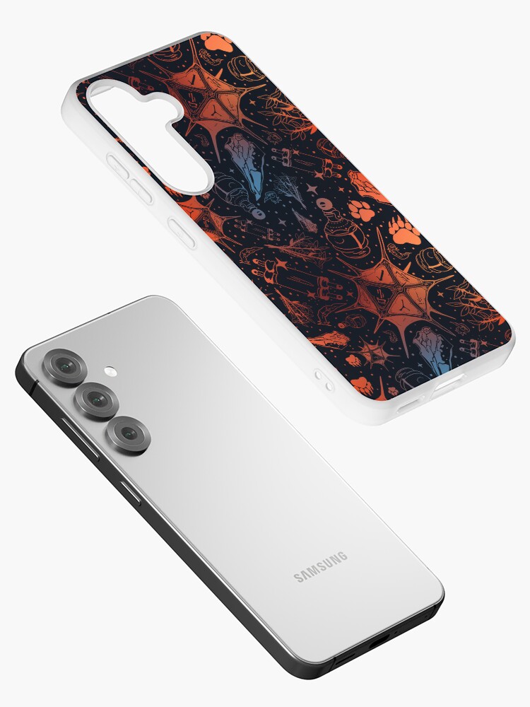 Thumbnail 2 of 4, Samsung Galaxy Phone Case, BG3 Pattern [red & blue ver.] Astarion Shadowheart Druid Potion Netherstone Worm Parasite Scroll DnD Gaming designed and sold by SugaredTea.