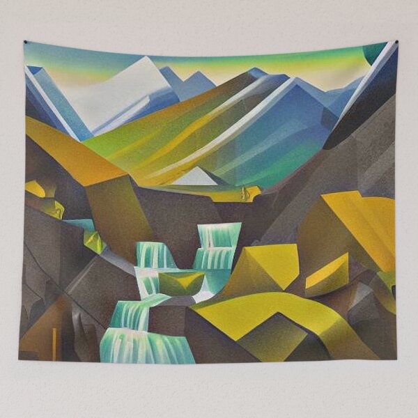 Item preview, Landscape with waterfall 1 designed and sold by George Hutton Hunter.