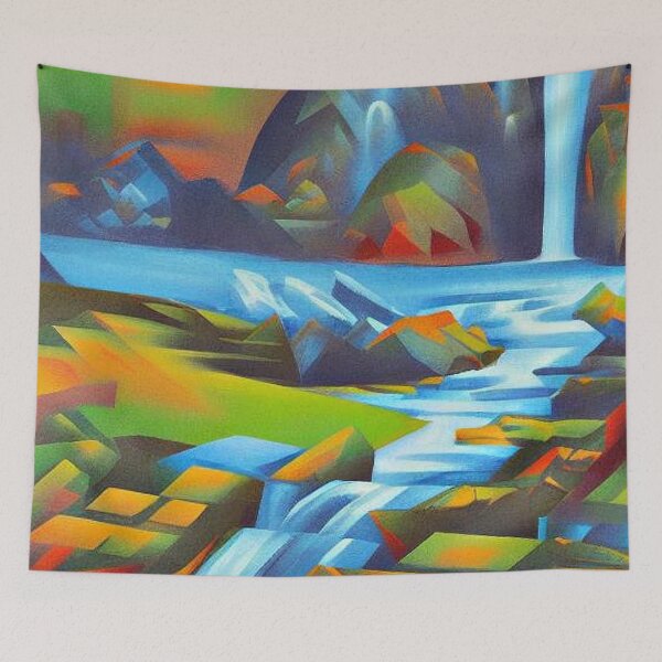 Item preview, Landscape with waterfall 3 designed and sold by George Hutton Hunter.