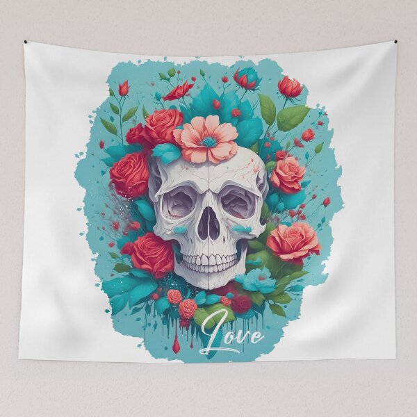 Item preview, A Romantic Skull with Flowers designed and sold by Magic-almix.