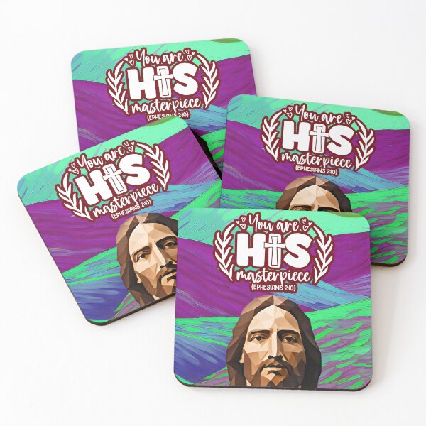 Item preview, Bible verses about strength - Ephesians 2:10 - Turquoise Green Abstract Mountain Art designed and sold by SpartanDStore.