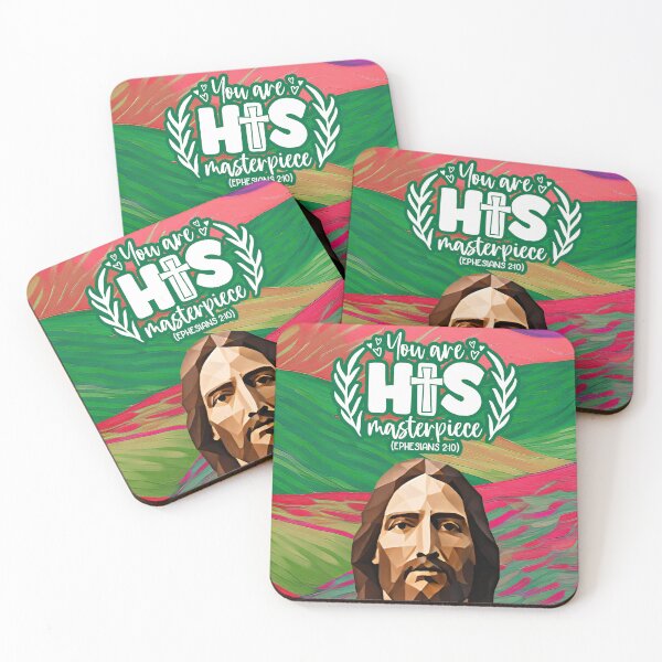 Item preview, Bible verses about strength - Ephesians 2:10 - Crimson Green Abstract Mountain Art designed and sold by SpartanDStore.