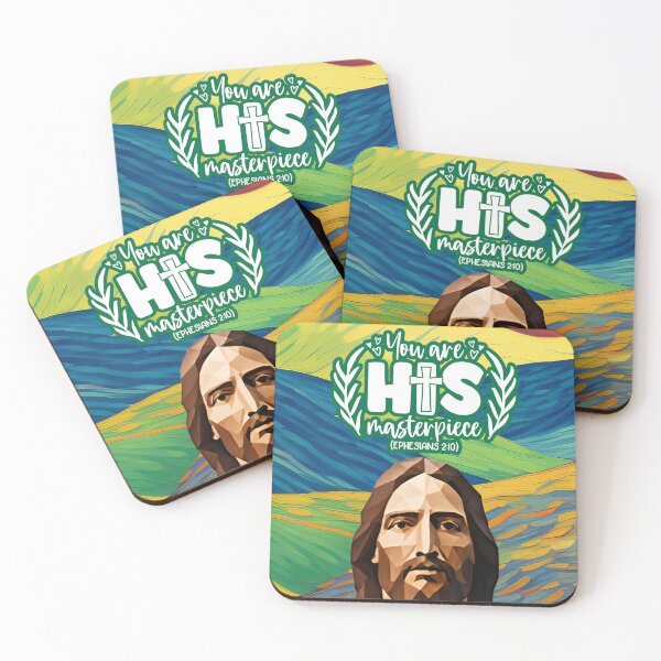 Item preview, Bible verses about strength - Ephesians 2:10 - Yellow Blue Abstract Mountain Art designed and sold by SpartanDStore.