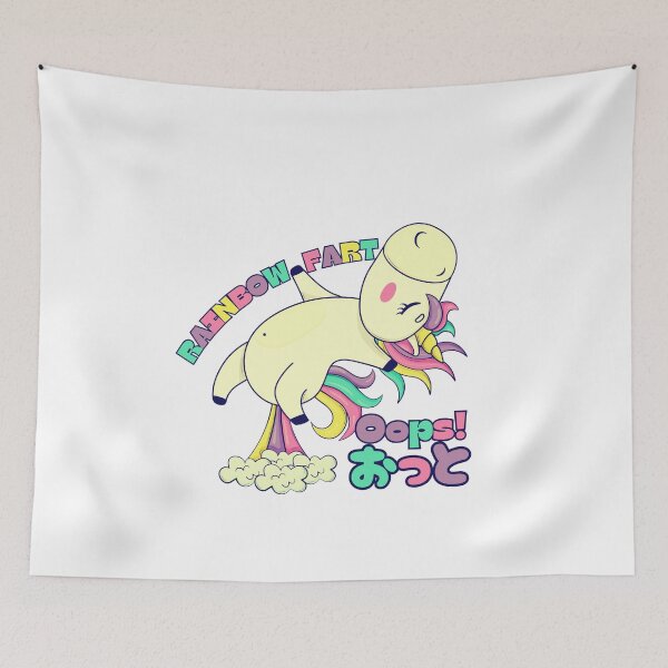 Item preview,  Funny unicorn fart rainbow fart Fantasy Cartoon Animals Farting designed and sold by MotivaChic.