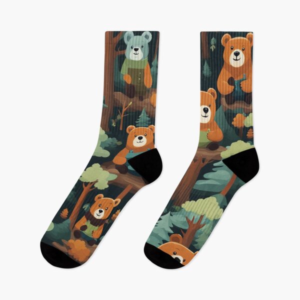 Item preview, Cute bears in the wood (Seamless pattern) designed and sold by Cutiespattern.