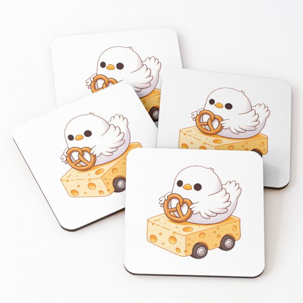 Item preview, Duckling Riding Cheese Car with Pretzel designed and sold by UmbrellaStudio1.