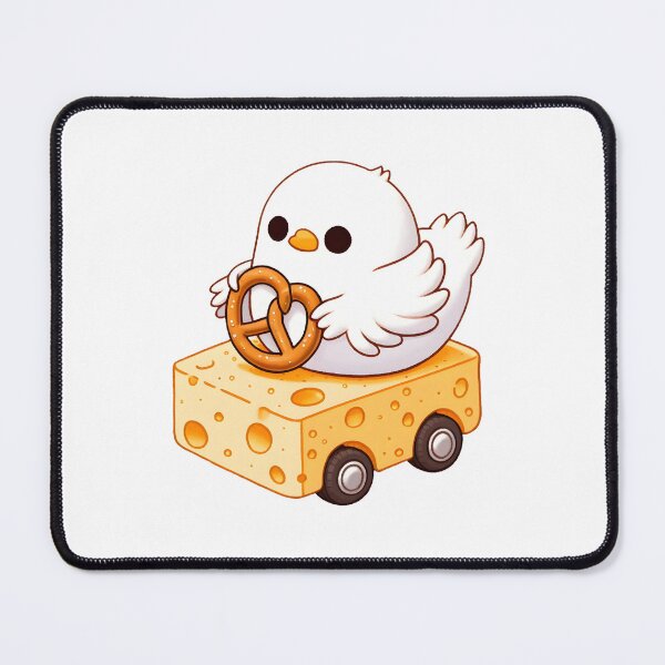 Item preview, Duckling Riding Cheese Car with Pretzel designed and sold by UmbrellaStudio1.