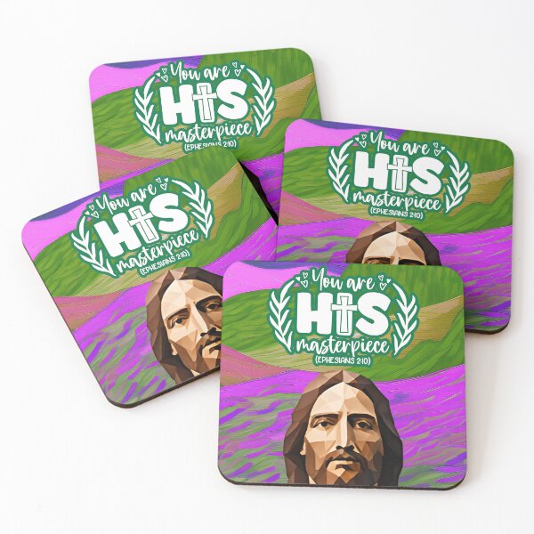 Item preview, Bible verses about strength - Ephesians 2:10 - Pink Purple Green Abstract Mountain Art designed and sold by SpartanDStore.