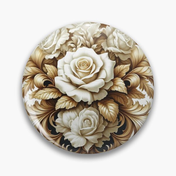 Item preview, Gold & Cream Damask With Roses designed and sold by DesignsByPrnces.