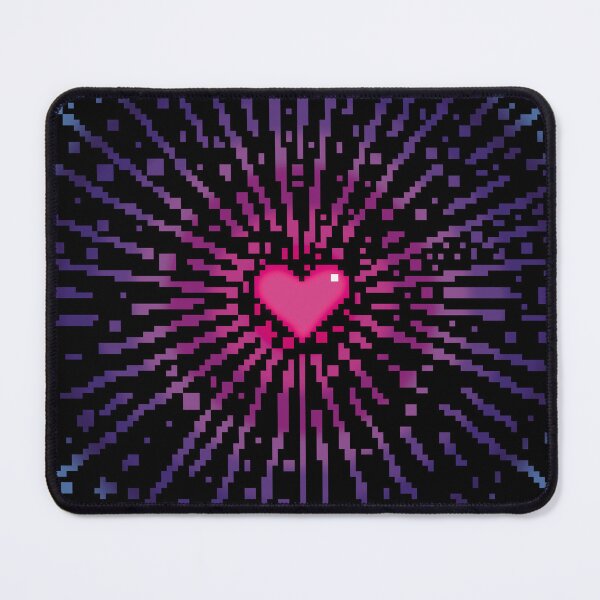 Item preview, Blue and pink Valentines Pixelated heart explosion designed and sold by ByteMode.