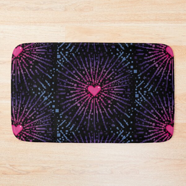 Item preview, Blue and pink Valentines Pixelated heart explosion designed and sold by ByteMode.