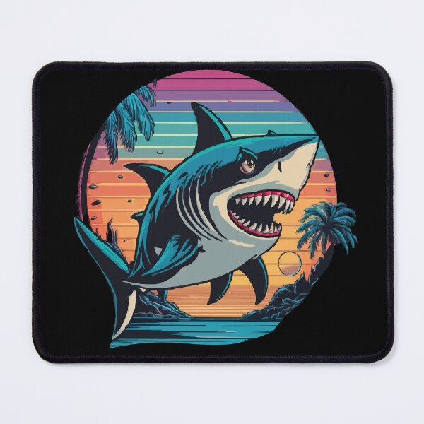 Item preview, cool retro shark in sunglasses designed and sold by MABROTH.