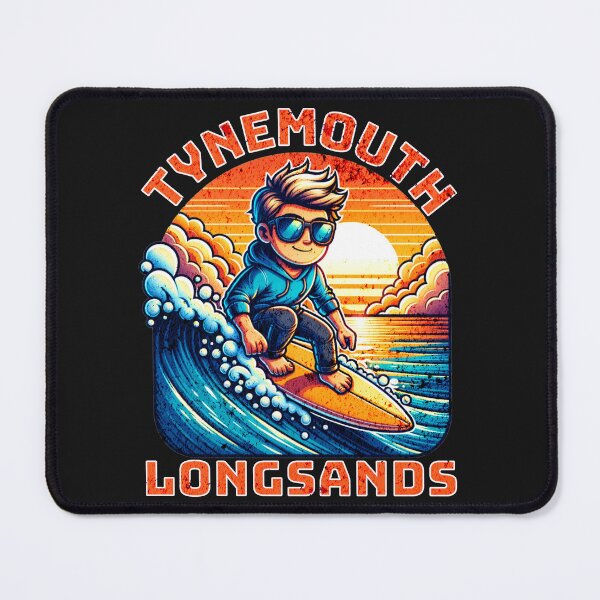 Item preview, Tynemouth Longsands Cartoon Surfer (grunge) designed and sold by MerchByCraig.