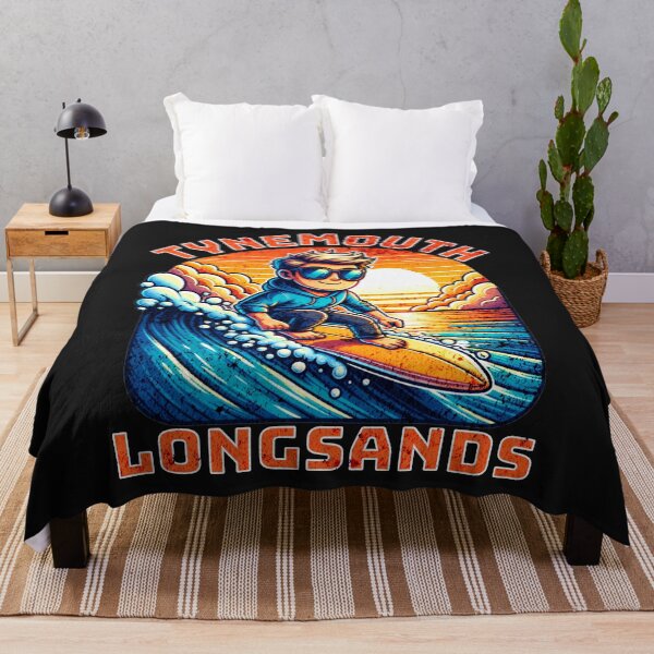Item preview, Tynemouth Longsands Cartoon Surfer (grunge) designed and sold by MerchByCraig.