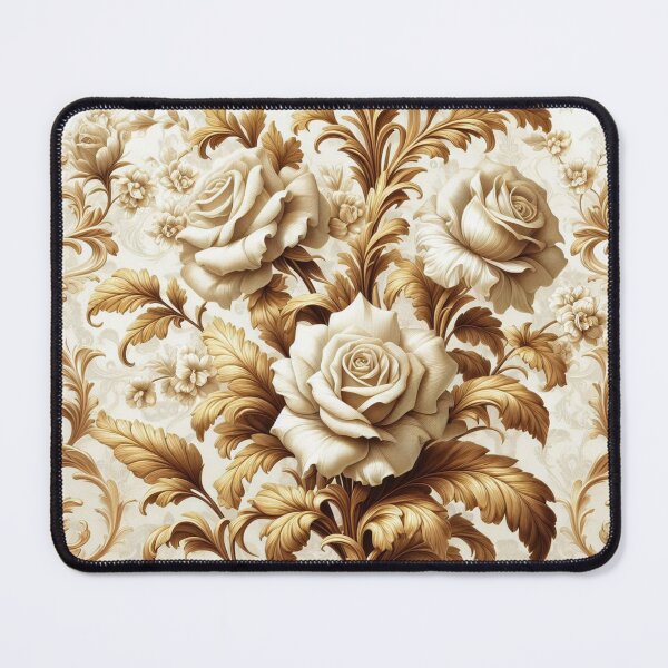 Item preview, Black, Gold & Cream Damask With Roses designed and sold by DesignsByPrnces.