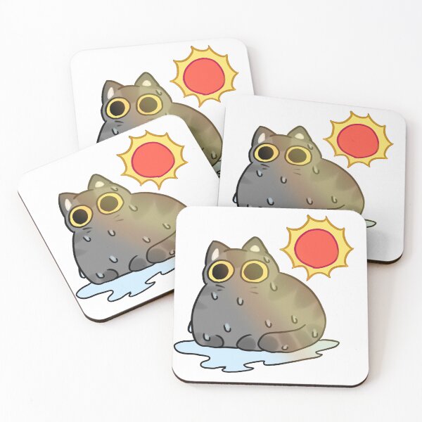 Item preview, Cute cat encounters very hot weather designed and sold by Little KAIJU.