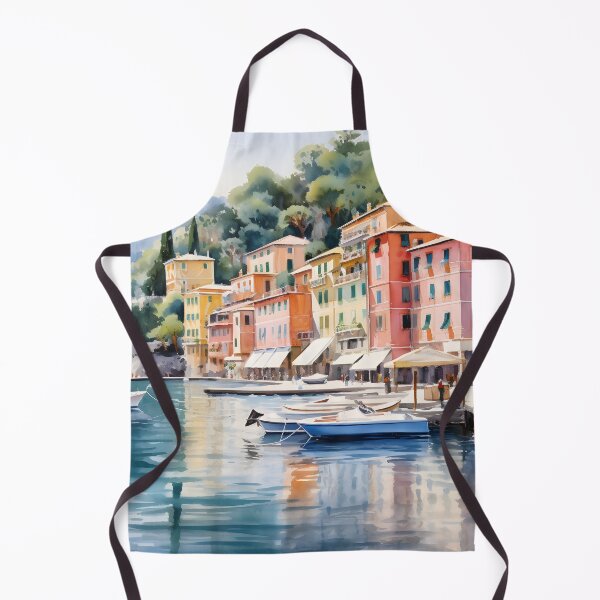 Item preview, Pintura de acuarela de Portofino, recuerdo de Italia, viajes italianos, ciudad italiana, Liguria designed and sold by SpettacolArte.