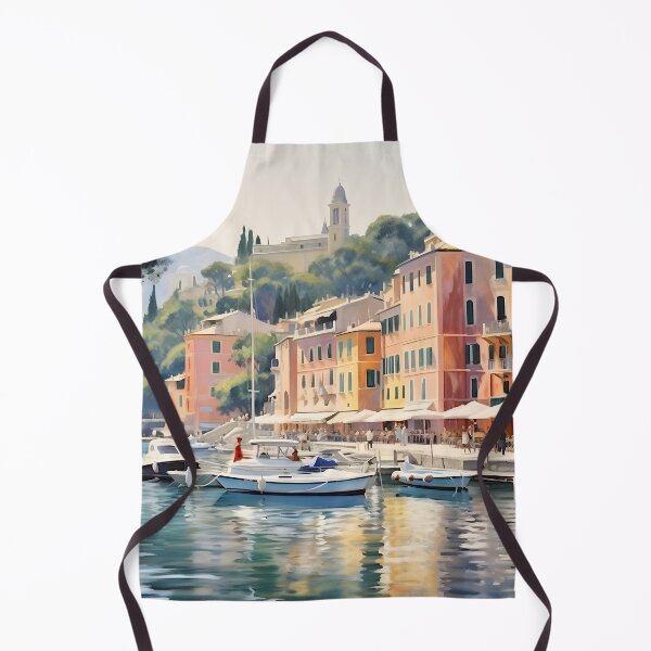 Item preview, Pintura de acuarela de Portofino, recuerdo de Italia, viajes italianos, ciudad italiana, Liguria designed and sold by SpettacolArte.