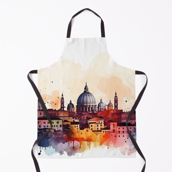 Item preview, Rome 2d skyline watercolor painting, Rome monuments, Italy souvenir, Rome travel, Italian city, Roman art designed and sold by SpettacolArte.
