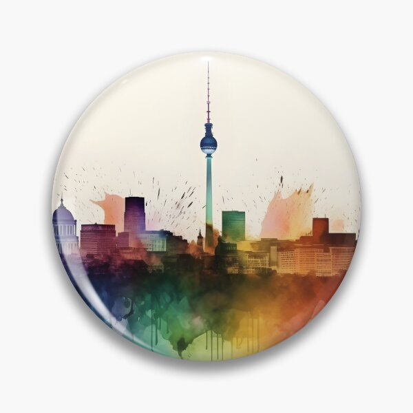 Item preview, Berlin skyline watercolor painting, 2D skyline, Berlin souvenir, Berlin travel, German city, Germany trip designed and sold by SpettacolArte.