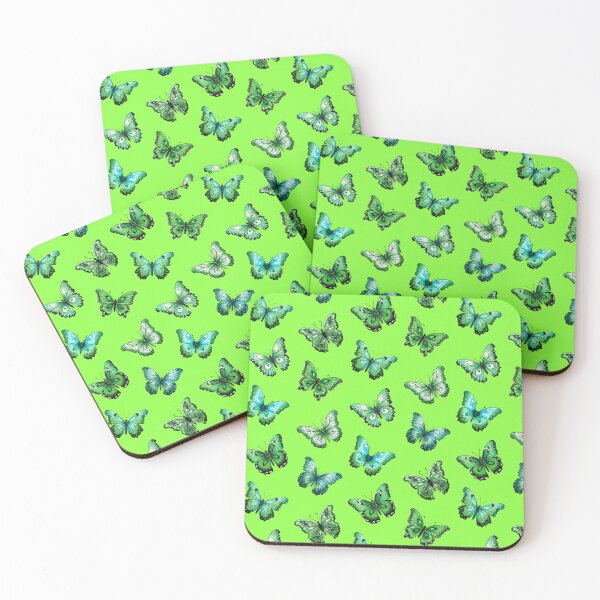 Item preview, Green lime and greenish mint butterflies seamless pattern design designed and sold by AlchemyColor.