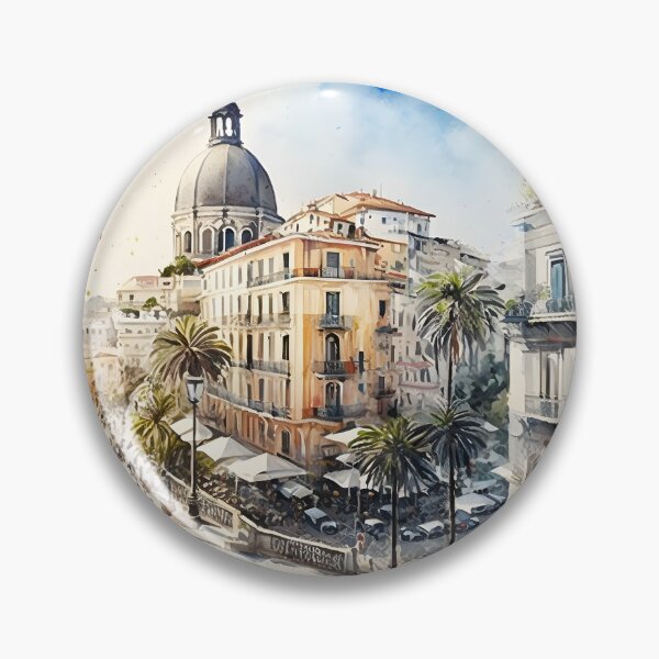 Item preview, Naples city art, Streets painting, city landscape, Italy art, Naples souvenir, watercolor art designed and sold by SpettacolArte.