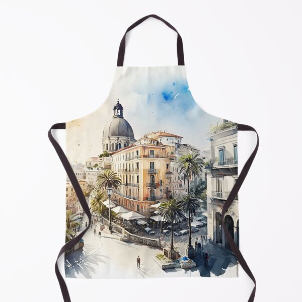 Item preview, Naples city art, Streets painting, city landscape, Italy art, Naples souvenir, watercolor art designed and sold by SpettacolArte.
