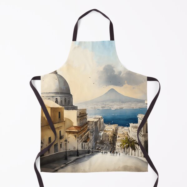 Item preview, Naples cityscape painting, city landscape, Italy watercolor art, Naples souvenir, Italian souvenir designed and sold by SpettacolArte.