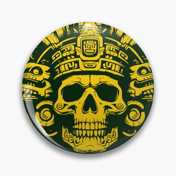 Item preview, Mayan skull surrounded by glyphs  designed and sold by KoandZo.