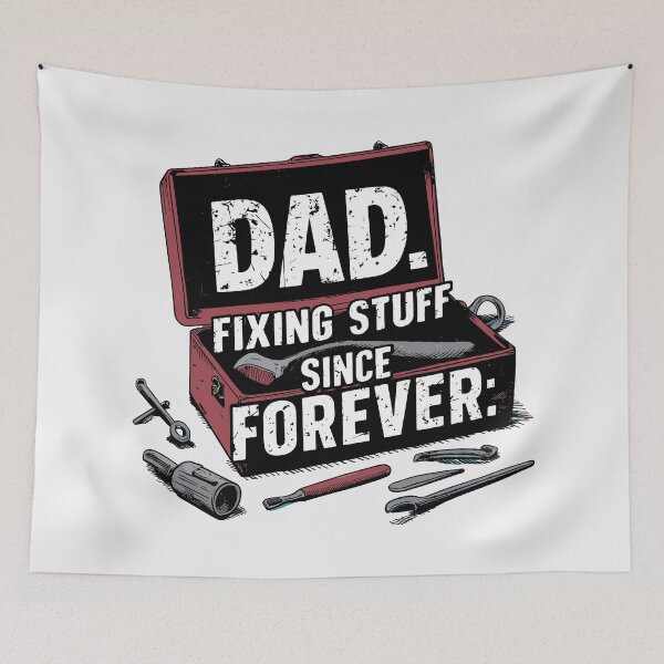 Item preview, Vintage Dad Toolbox: Rugged Father's Day Gift for the Ultimate Fixer - Illustration Typography designed and sold by HahaHandlesHub.