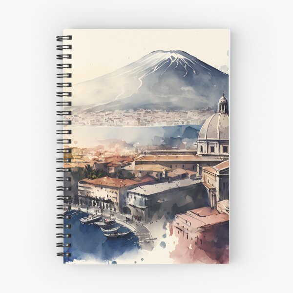 Item preview, Naples skyline painting, city landscape, Italy art, Naples souvenir, watercolor art designed and sold by SpettacolArte.