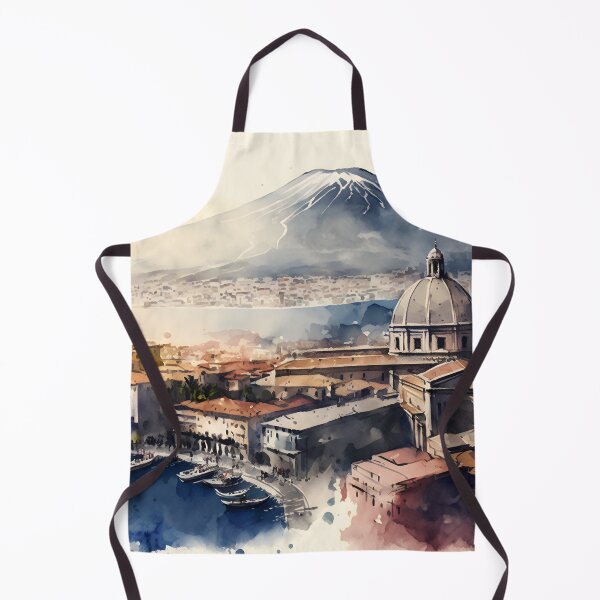 Item preview, Naples skyline painting, city landscape, Italy art, Naples souvenir, watercolor art designed and sold by SpettacolArte.
