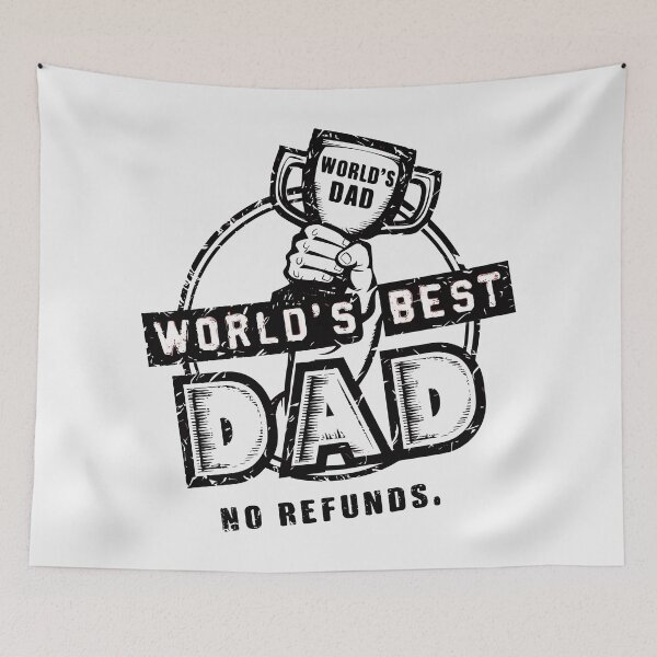 Item preview, World's Best Dad Trophy: Cute Father's Day Graphic - Humorous Typography Illustration designed and sold by HahaHandlesHub.