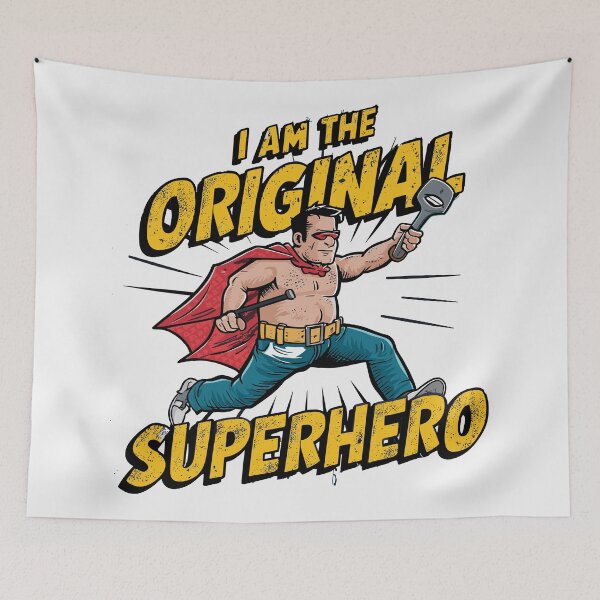 Item preview, Original Superhero Dad: Gritty Comic-Inspired Father's Day Illustration - Playful Typography designed and sold by HahaHandlesHub.