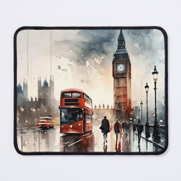 Item preview, London bridge watercolor painting, Westminster city landscape, Big Ben art, London souvenir designed and sold by SpettacolArte.