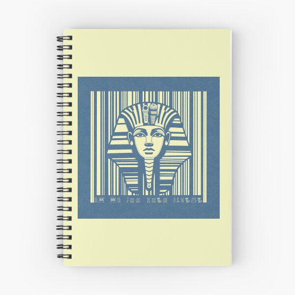 Item preview, Tutankhamun, barcode, hieroglyphs, vintage, ancient Egypt, blue designed and sold by art-of-egypt.