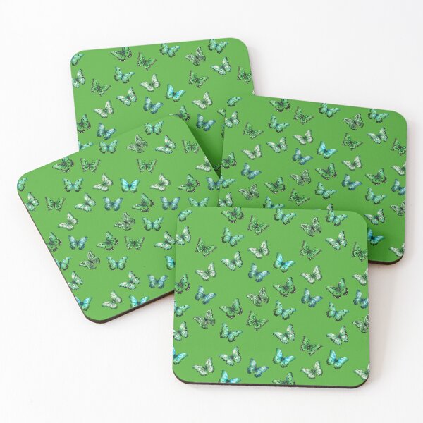 Item preview, Green lime and greenish mint butterflies seamless pattern design designed and sold by AlchemyColor.