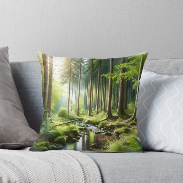 Artikelvorschau, Whispering Woods: Ruhige Wald-Stream-Kunst entworfen und verkauft von PixelPonder.