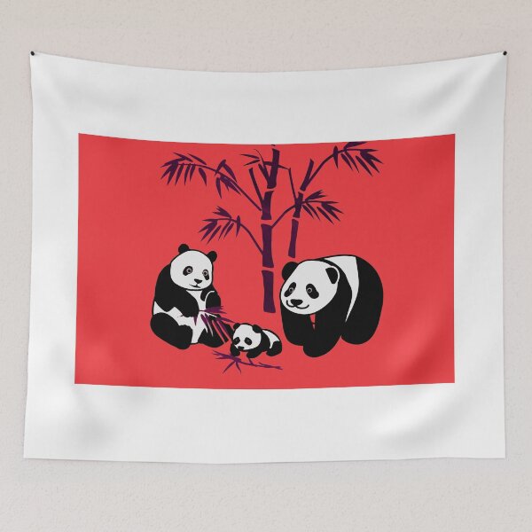 Item preview, Panda family red designed and sold by thupho.