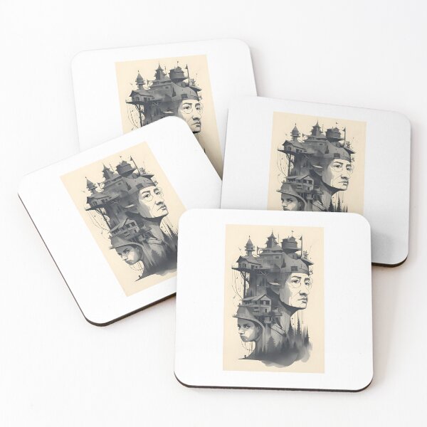 Item preview, Mother daughter abstract architecture portrait designed and sold by K1ndo.
