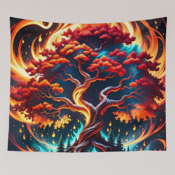Item preview, Swirling Fire Tree, Ai Generated Art  designed and sold by ACC .