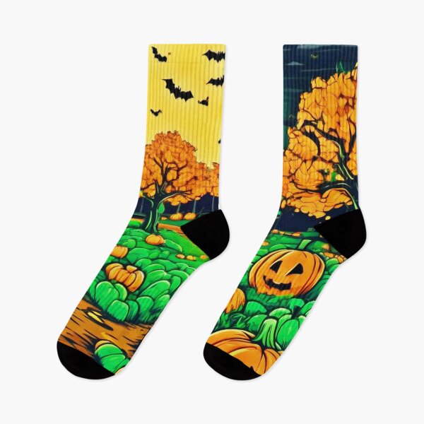 Item preview, Spooky Pumpkin Patch: Cartoon Night designed and sold by Health And Fitness Posts e-Store.