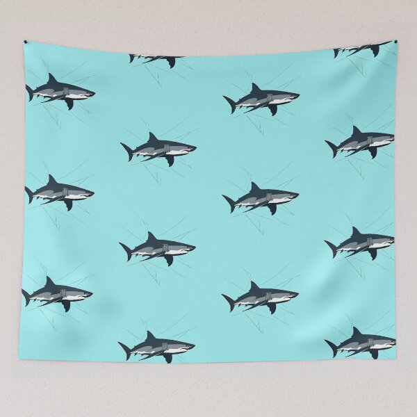 Item preview, minimalist white shark designed and sold by Yeyishop.