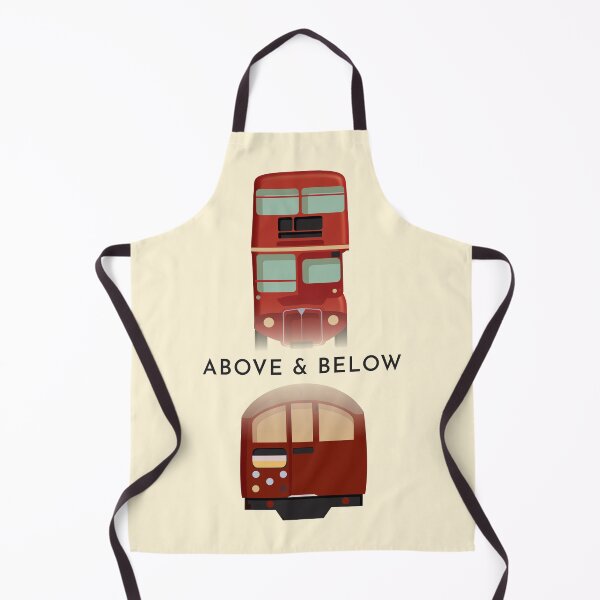 Item preview, Above and Below, Old Vintage London Tube Train Underground Train Red Routemaster Bus Minimal designed and sold by KarenBakerArt.